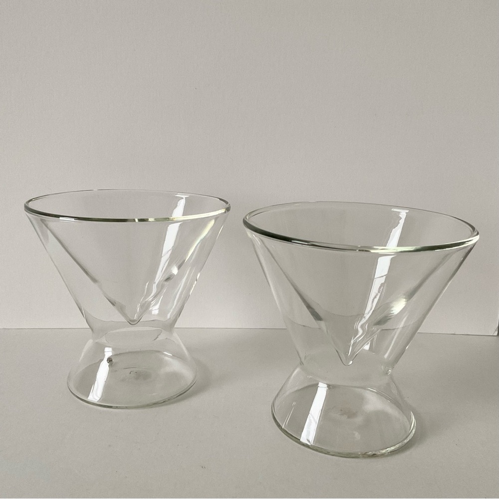 Set of 2 Dragon Glassware Stemless Martini Cocktail Glass Double Wall Insulated